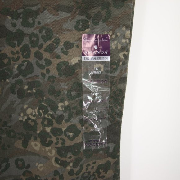 Gloria Vanderbilt Green Camouflage Pants Slimming Stretch Jeans Size 16 NWT - Picture 4 of 12